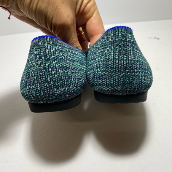Rothy's Aqua Heather The Point Flats Blue-Green Recycled Textile Size 7 - Picture 11 of 15